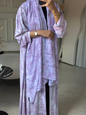 C 0805 Pink Printed Abaya