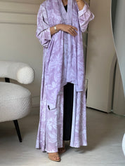 C 0805 Pink Printed Abaya