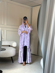 C 0805 Pink Printed Abaya
