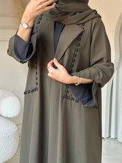 C 0809 Olive Coat Abaya