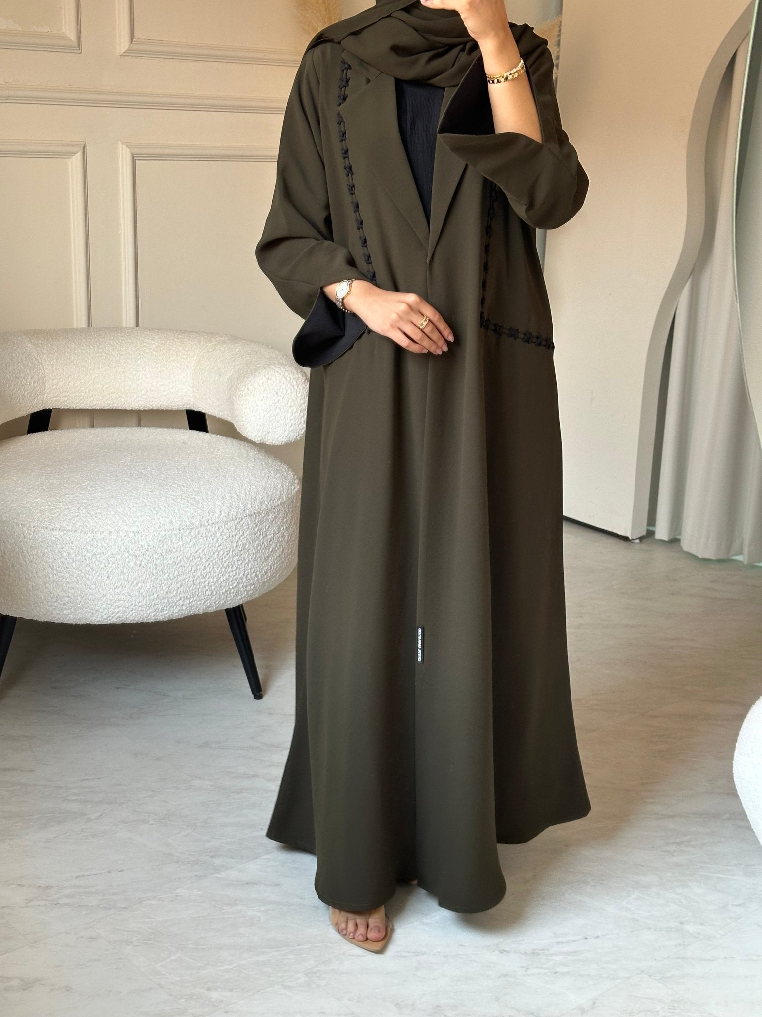C 0809 Olive Coat Abaya