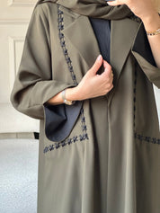 C 0809 Olive Coat Abaya