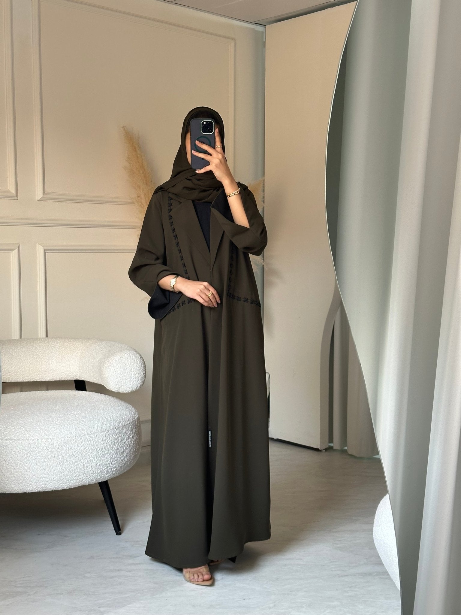 C 0809 Olive Coat Abaya