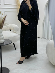 C 0813 Black Beaded Abaya