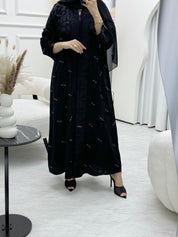 C 0813 Black Beaded Abaya
