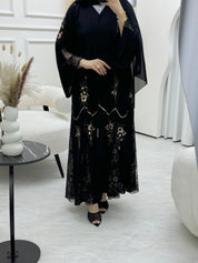 C 0815 Black Lace Abaya