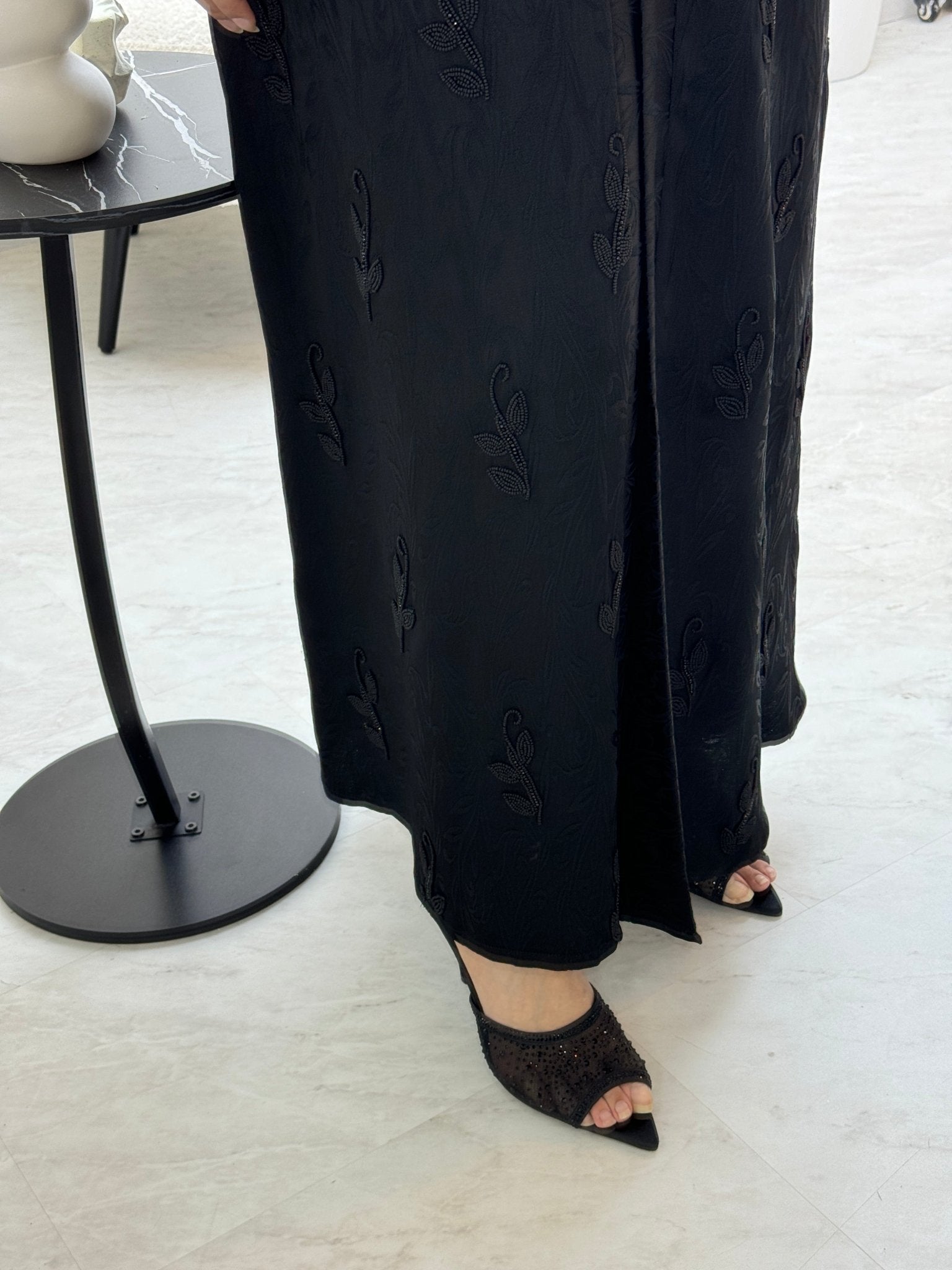 C 0816 Black Beaded Abaya