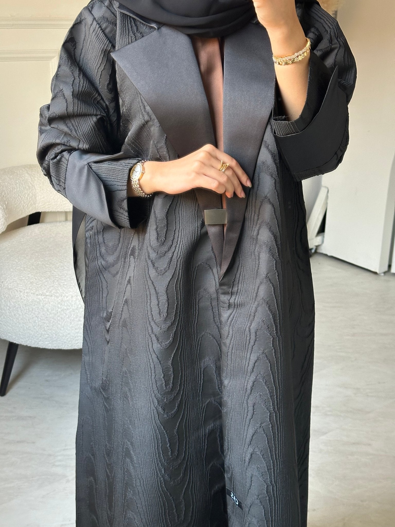 C 0818 Black Coat Abaya