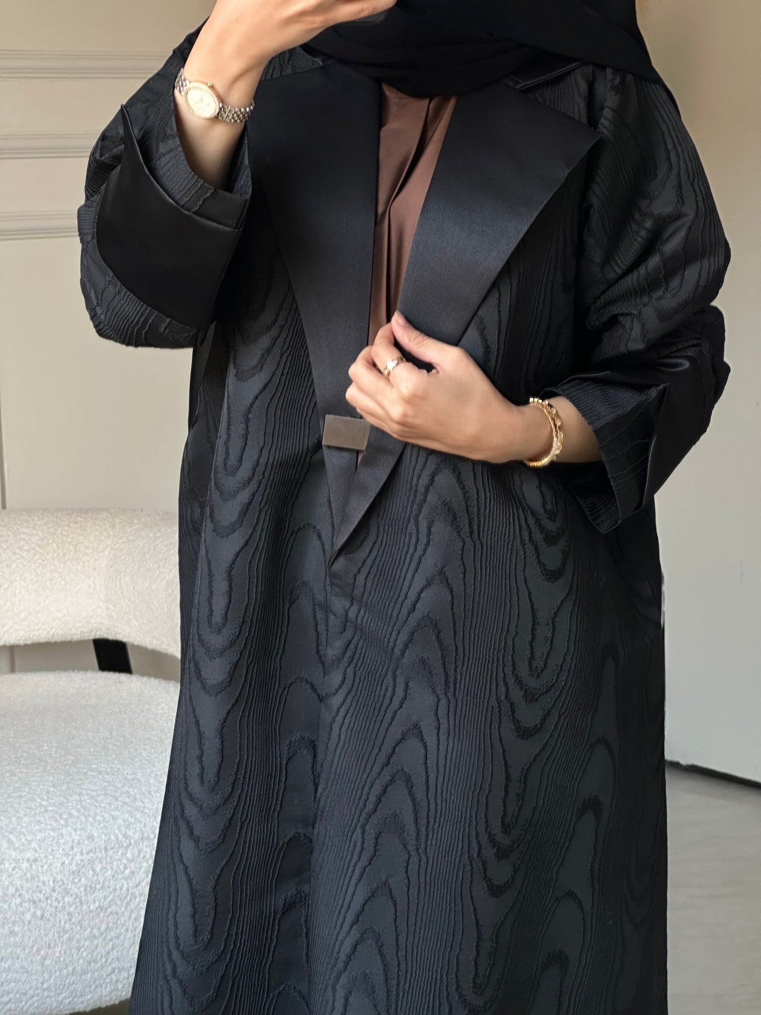 C 0818 Black Coat Abaya