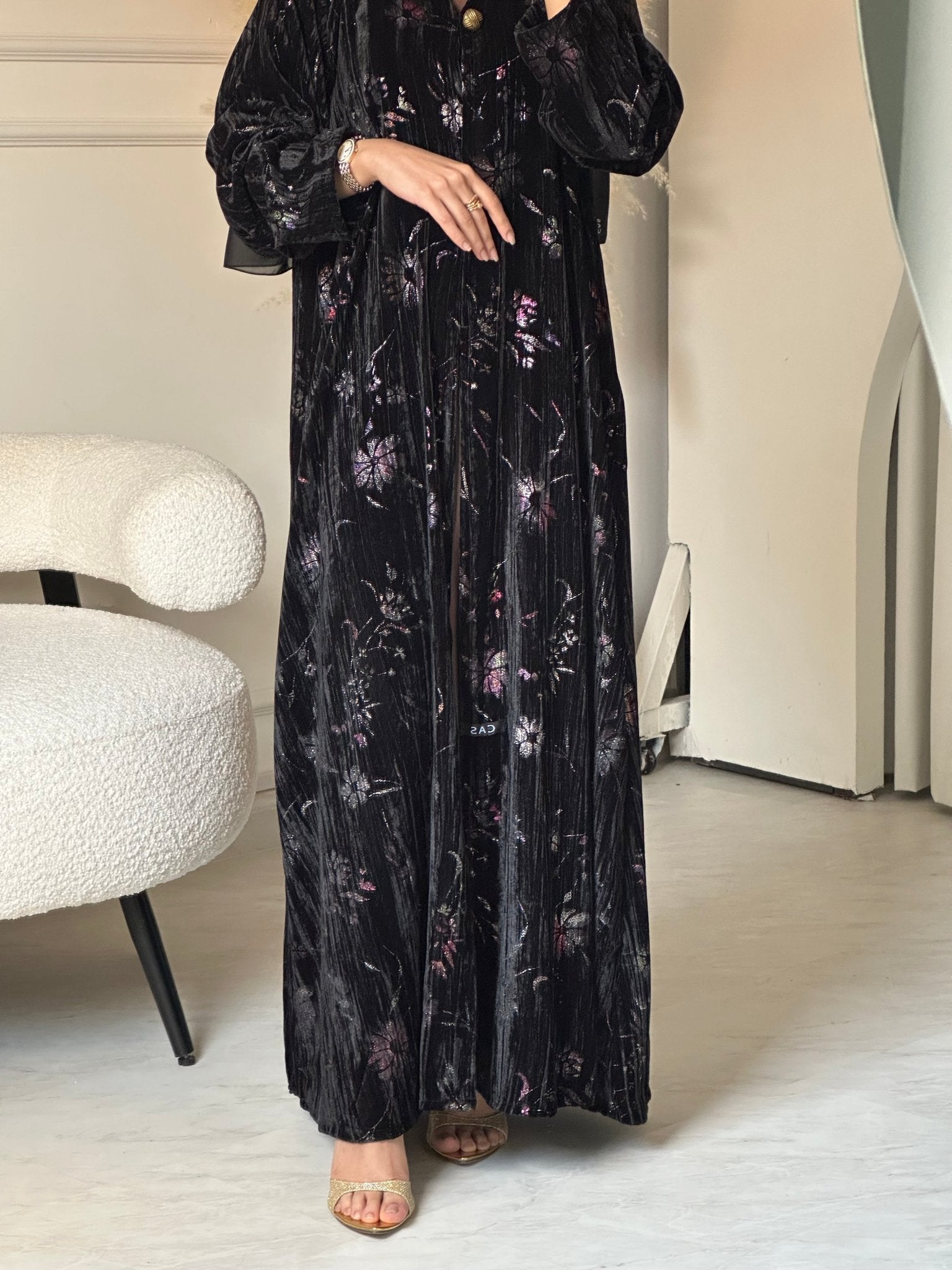 C 0821 Black Velvet Abaya