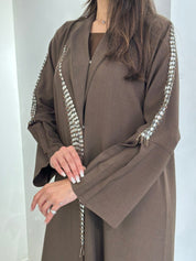 C 0831 Brown Beaded Abaya