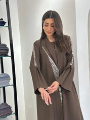 C 0831 Brown Beaded Abaya