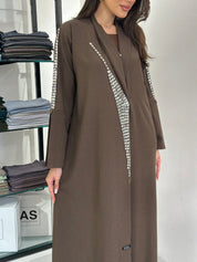C 0831 Brown Beaded Abaya
