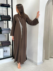 C 0831 Brown Beaded Abaya