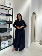 C 0833 Navy Blue Beaded Abaya