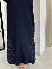 C 0833 Navy Blue Beaded Abaya