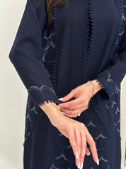 C 0833 Navy Blue Beaded Abaya