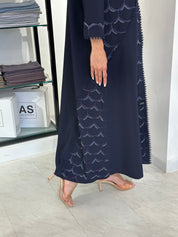 C 0833 Navy Blue Beaded Abaya