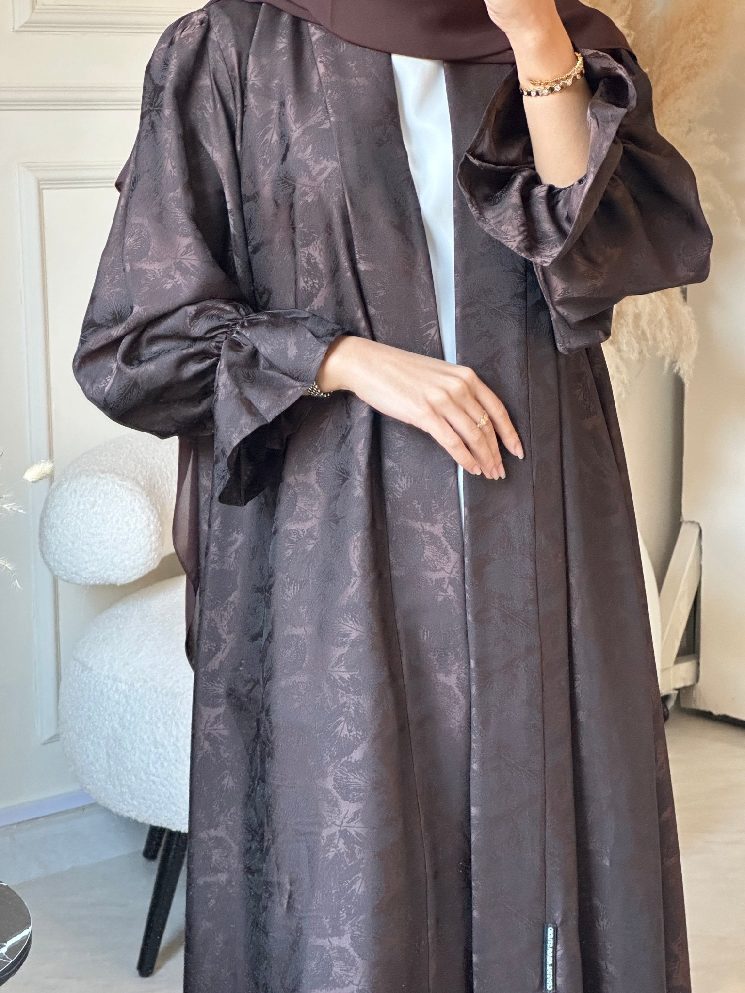 C 0840 - 02 Brown Printed Abaya