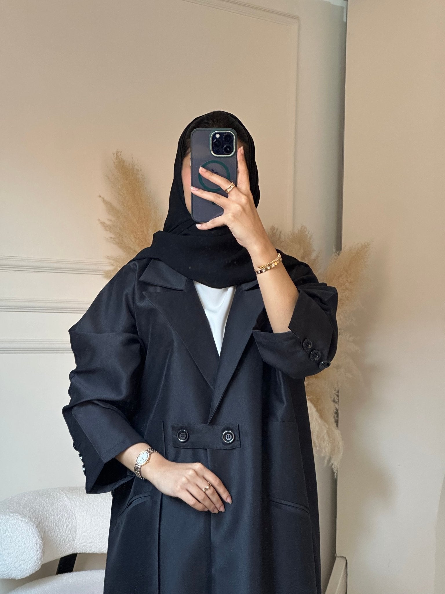 C 0842 Black Coat Abaya
