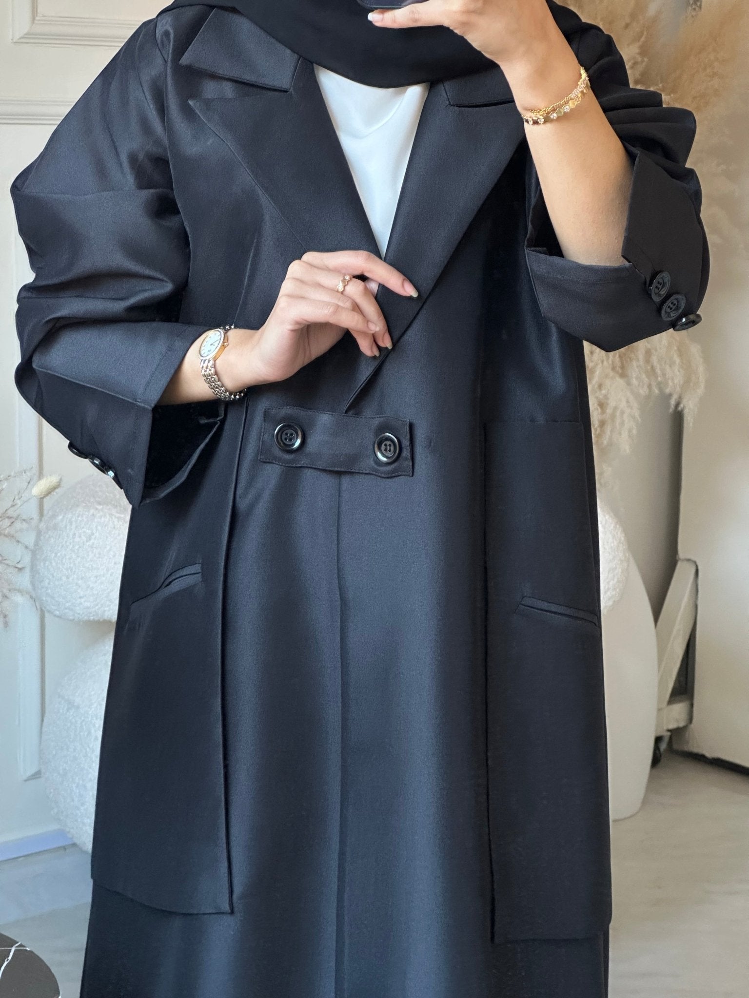 C 0842 Black Coat Abaya