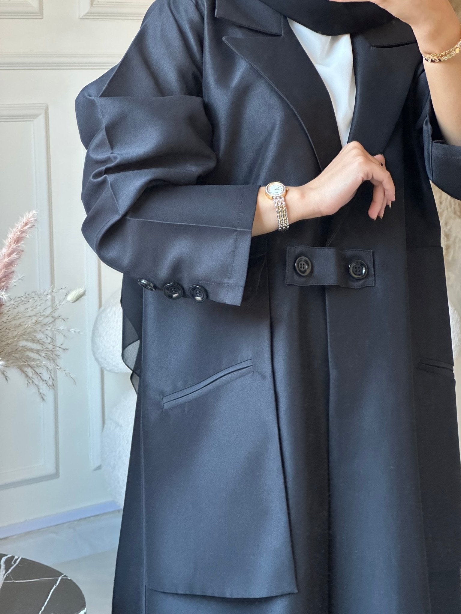 C 0842 Black Coat Abaya