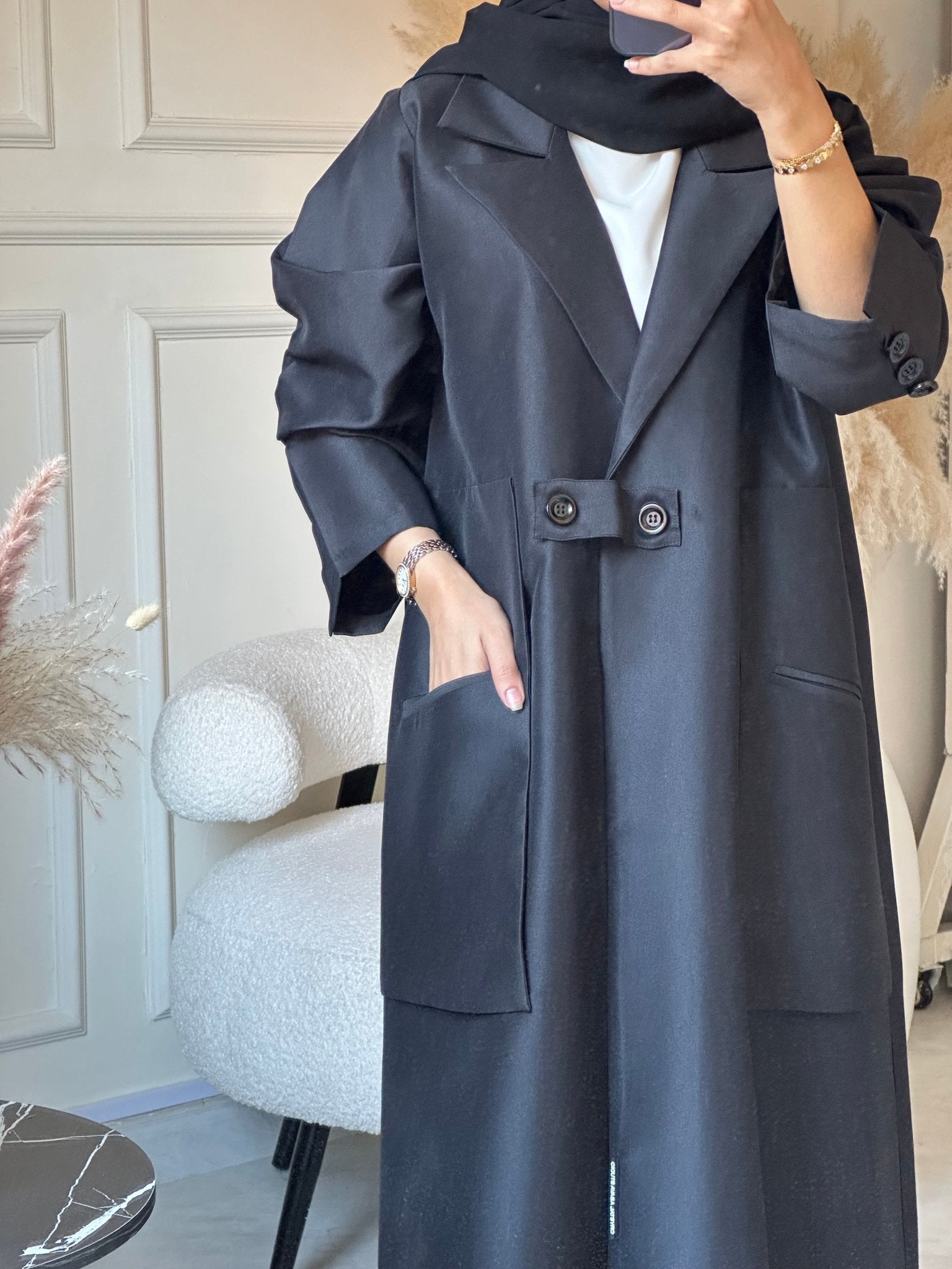 C 0842 Black Coat Abaya