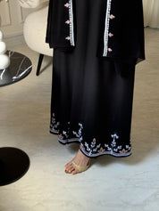 C 0847 Black Embroidered Abaya