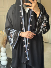 C 0847 Black Embroidered Abaya
