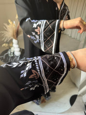 C 0847 Black Embroidered Abaya