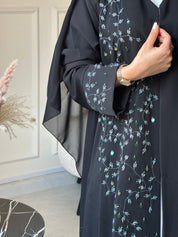 C 0853 Black Beaded Abaya