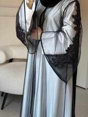 C 0854 Black Lace Abaya