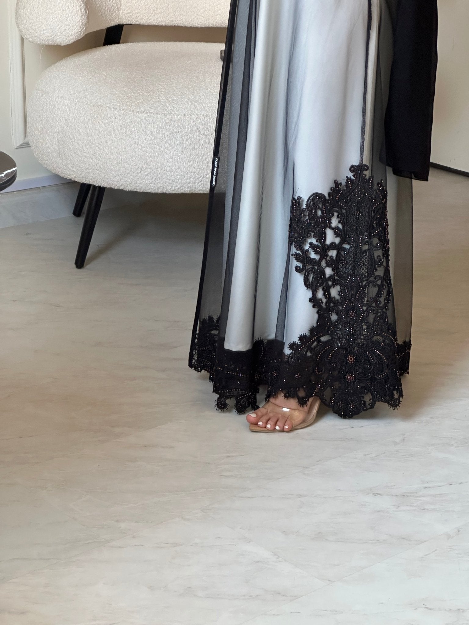 C 0854 Black Lace Abaya