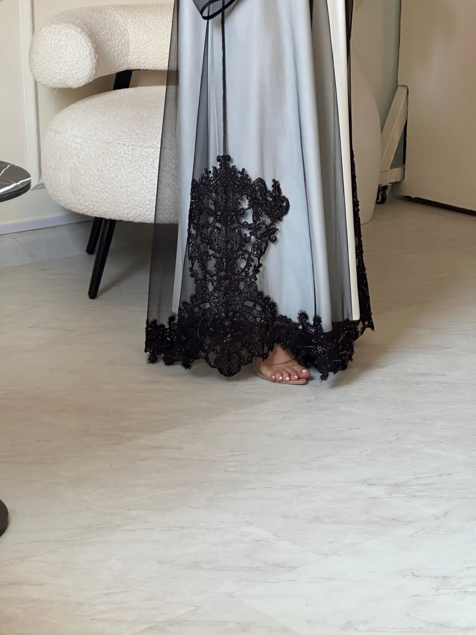 C 0854 Black Lace Abaya