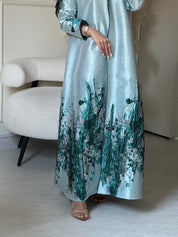 C 0856 - 02 Green Printed Abaya
