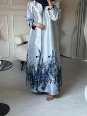 C 0856 - 03 Navy Blue Printed Abaya