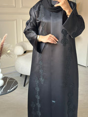 C 0860 Black Dantel Abaya