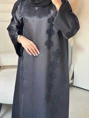 C 0860 Black Dantel Abaya