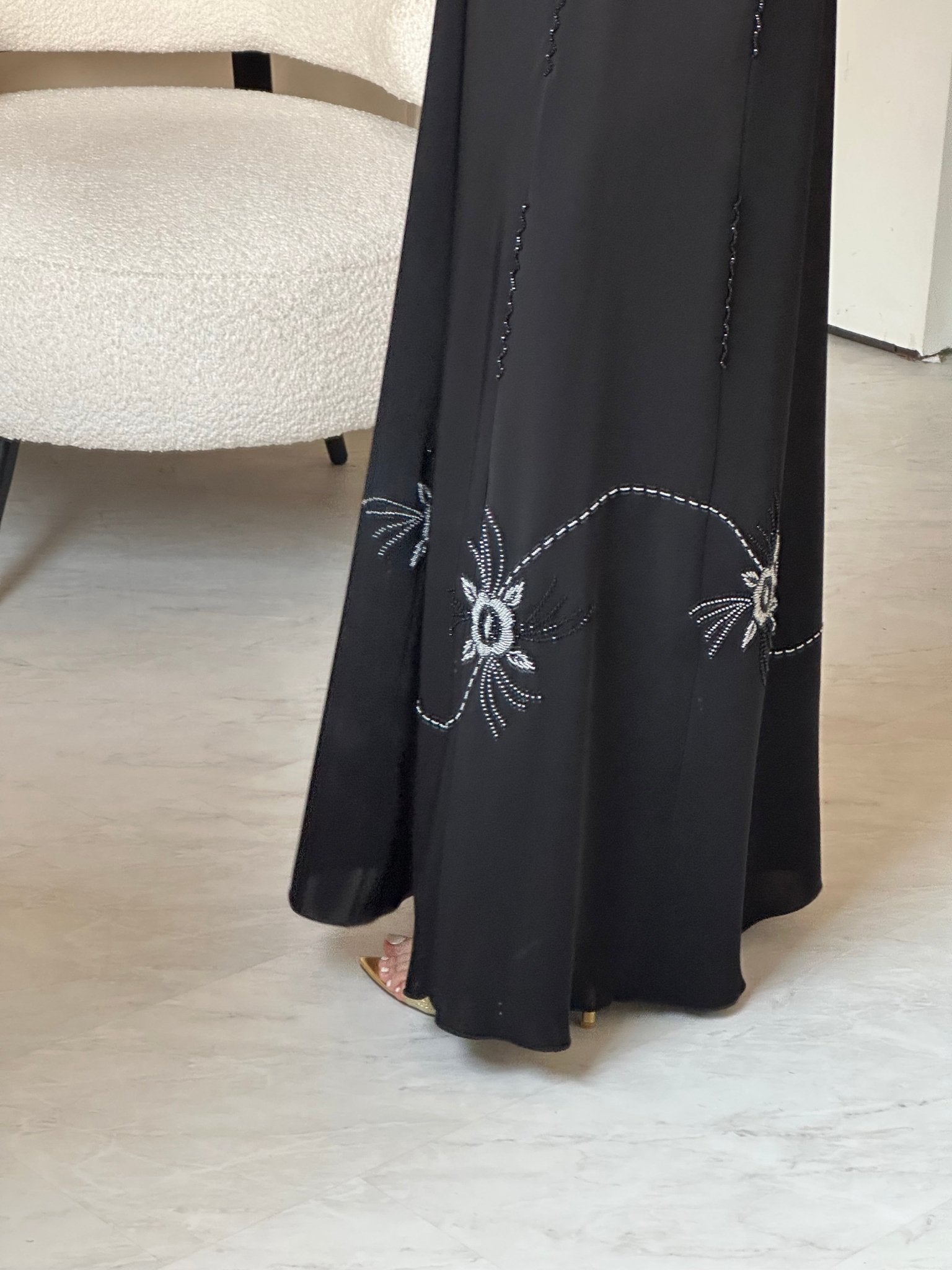 C 0861 Black Beaded Abaya