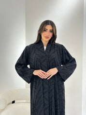 C 0863 Premium Black Printed Abaya