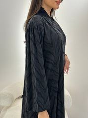 C 0863 Premium Black Printed Abaya