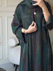 C 0865 Premium Green Coat Abaya Set