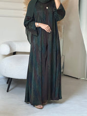 C 0865 Premium Green Coat Abaya Set