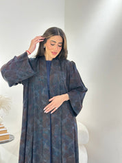 C 0874 - 02 Premium Blue Printed Abaya Set