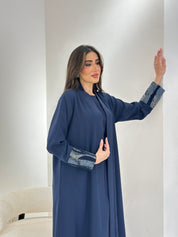 C 0875 - 01 Blue Beaded Eid Abaya