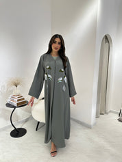 C 0876 Green Embroidered Eid Abaya