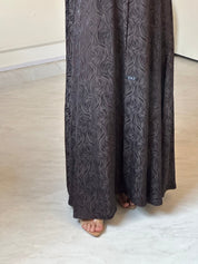 C 0879 Brown Printed Abaya