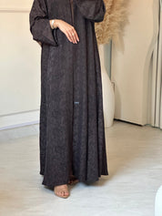 C 0879 Brown Printed Abaya
