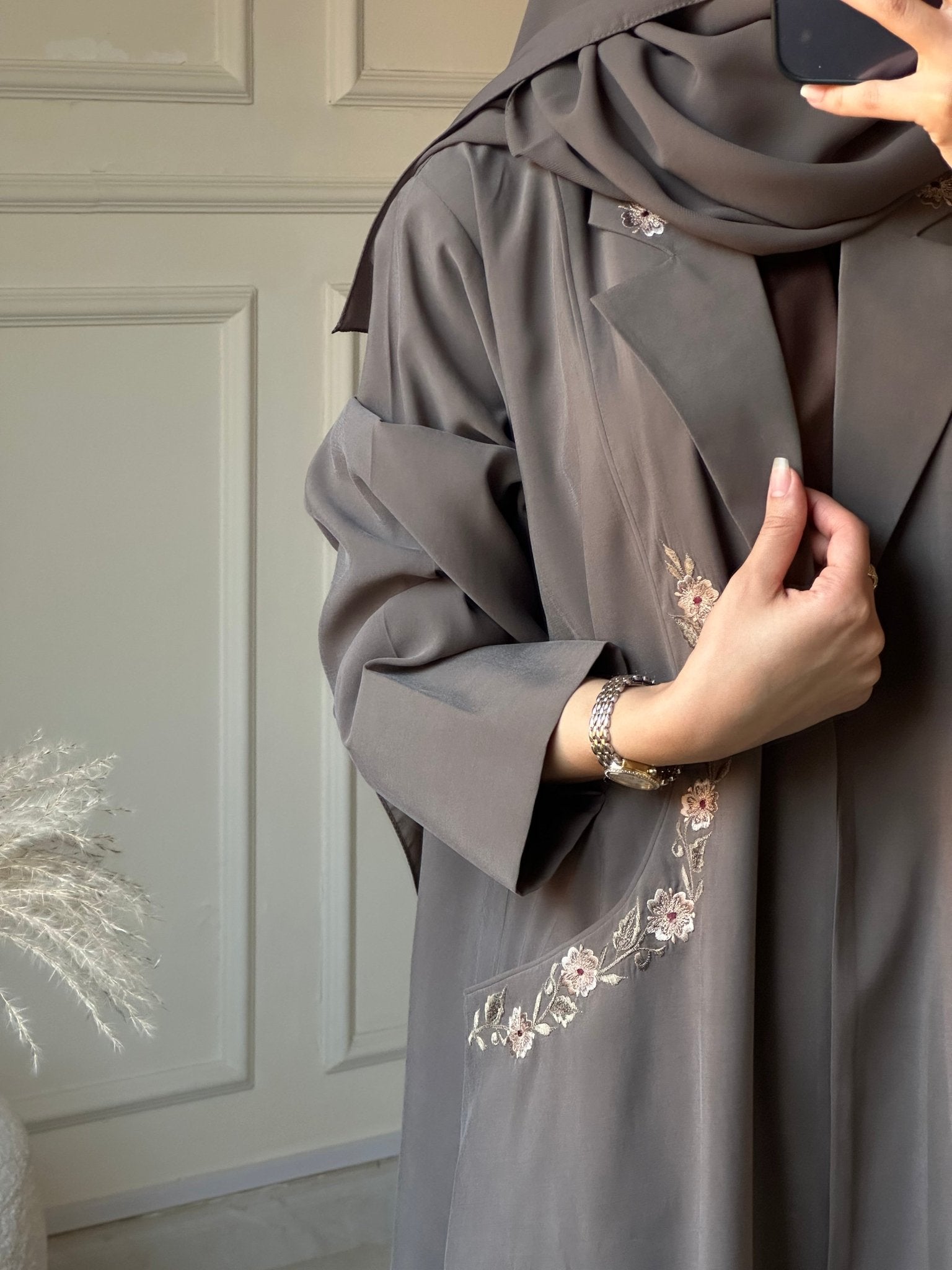 C 0883 Brown Coat Abaya