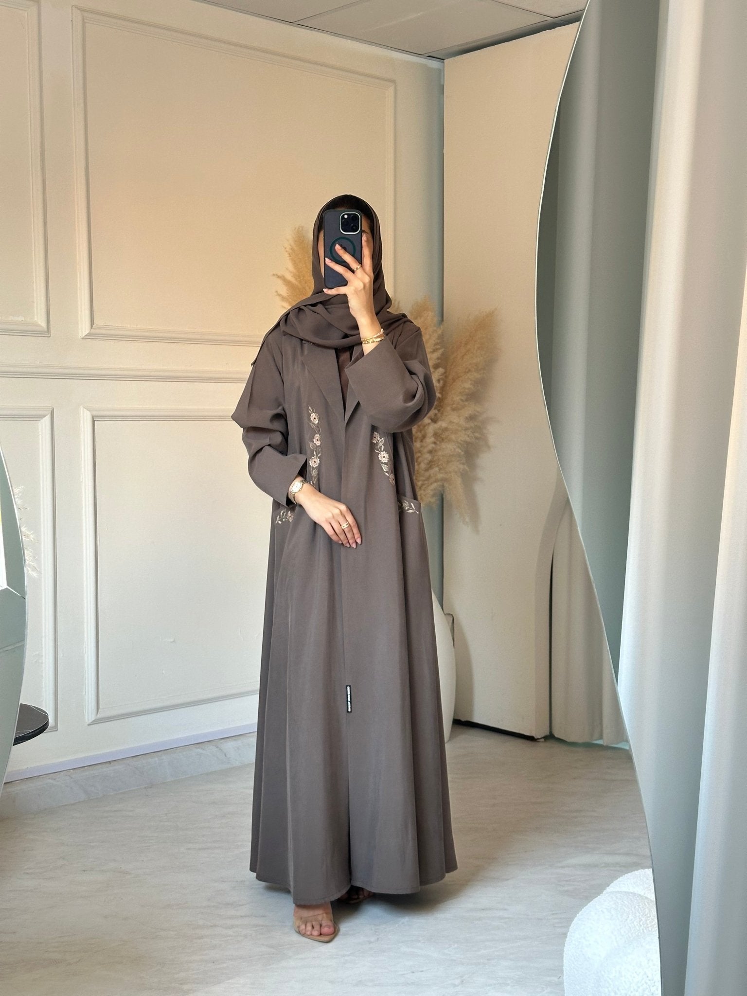 C 0883 Brown Coat Abaya